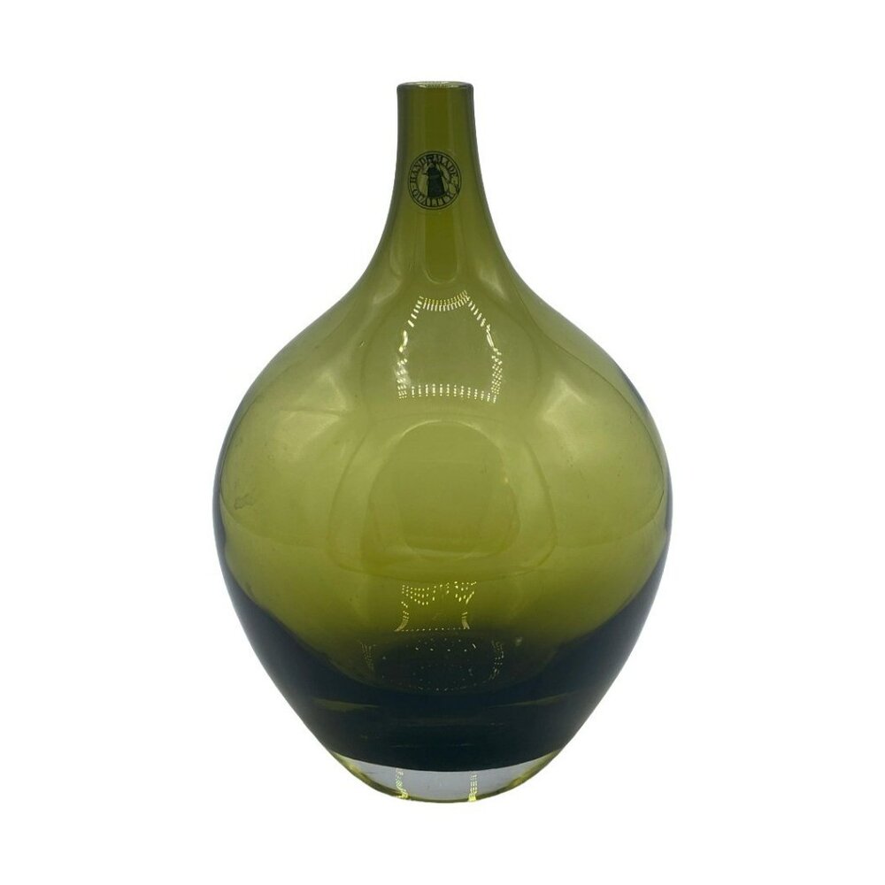 VTG Johanna Jelinek Handblown MCM Style Salong Avocado Vase for Ikea-Minor Wear
